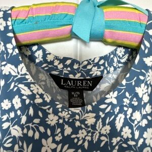 Lauren Ralph Lauren White and Blue Floral Dress